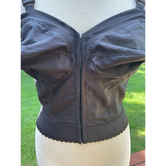 Exquisite Form Longline Bra 38DD Black Nylon & Spandex - Picture 2 of 9